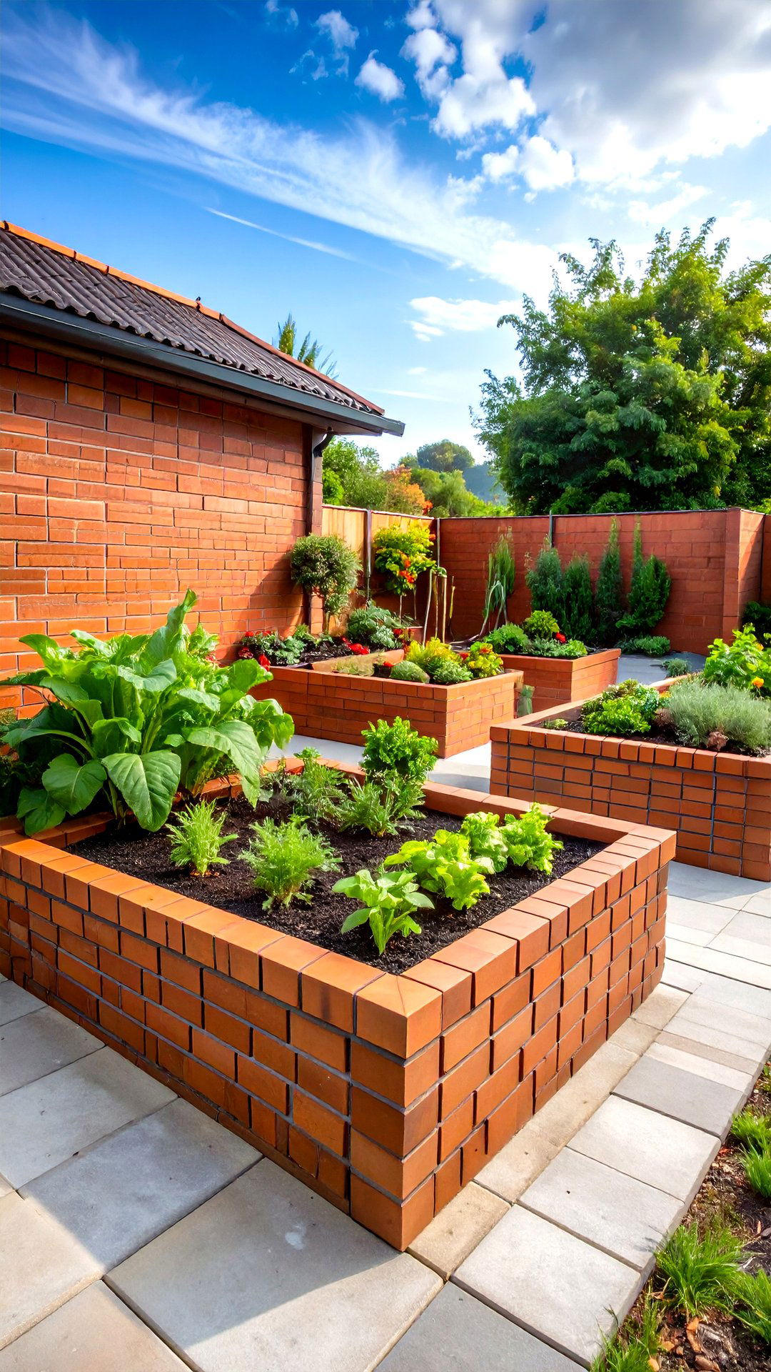 Raised Brick Vegetable Beds - 25 brick landscaping ideas