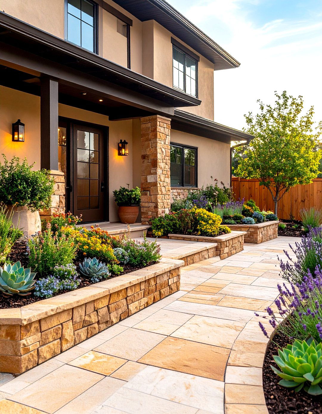 Raised Planter and Exterior Wainscoting Combo for Living Skirt - 25 exterior wainscoting ideas