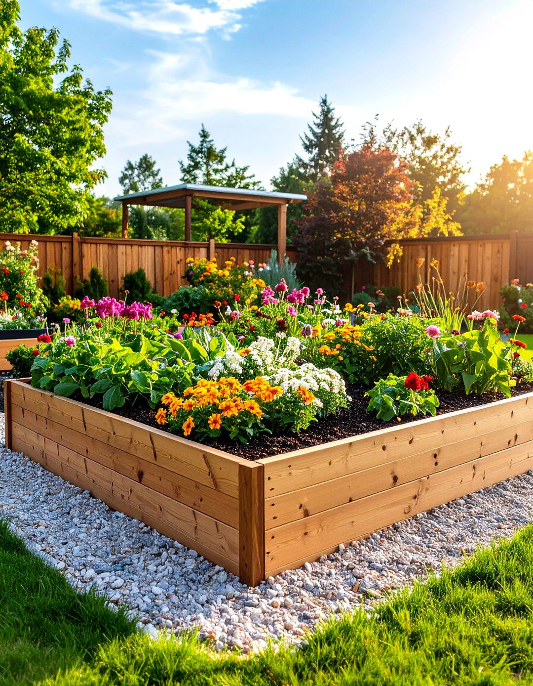Raised Wooden Flower Bed for Beginners - 25 flower bed ideas