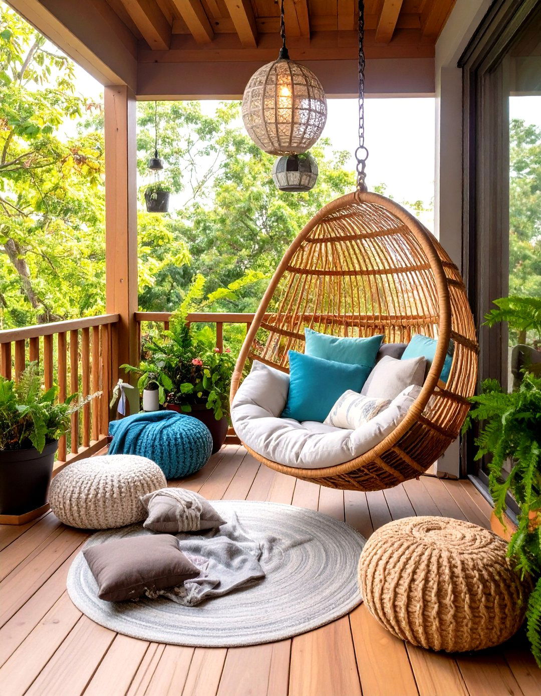 Reading Nook and Open Lounge on Deck - 25 partially covered deck ideas