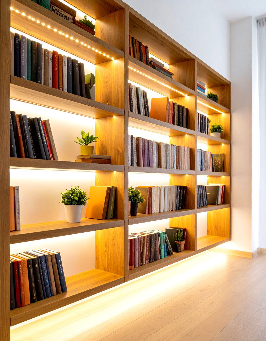 Recessed Micro LEDs Offer Invisible Bookshelf Lighting - 25 bookshelf lighting ideas