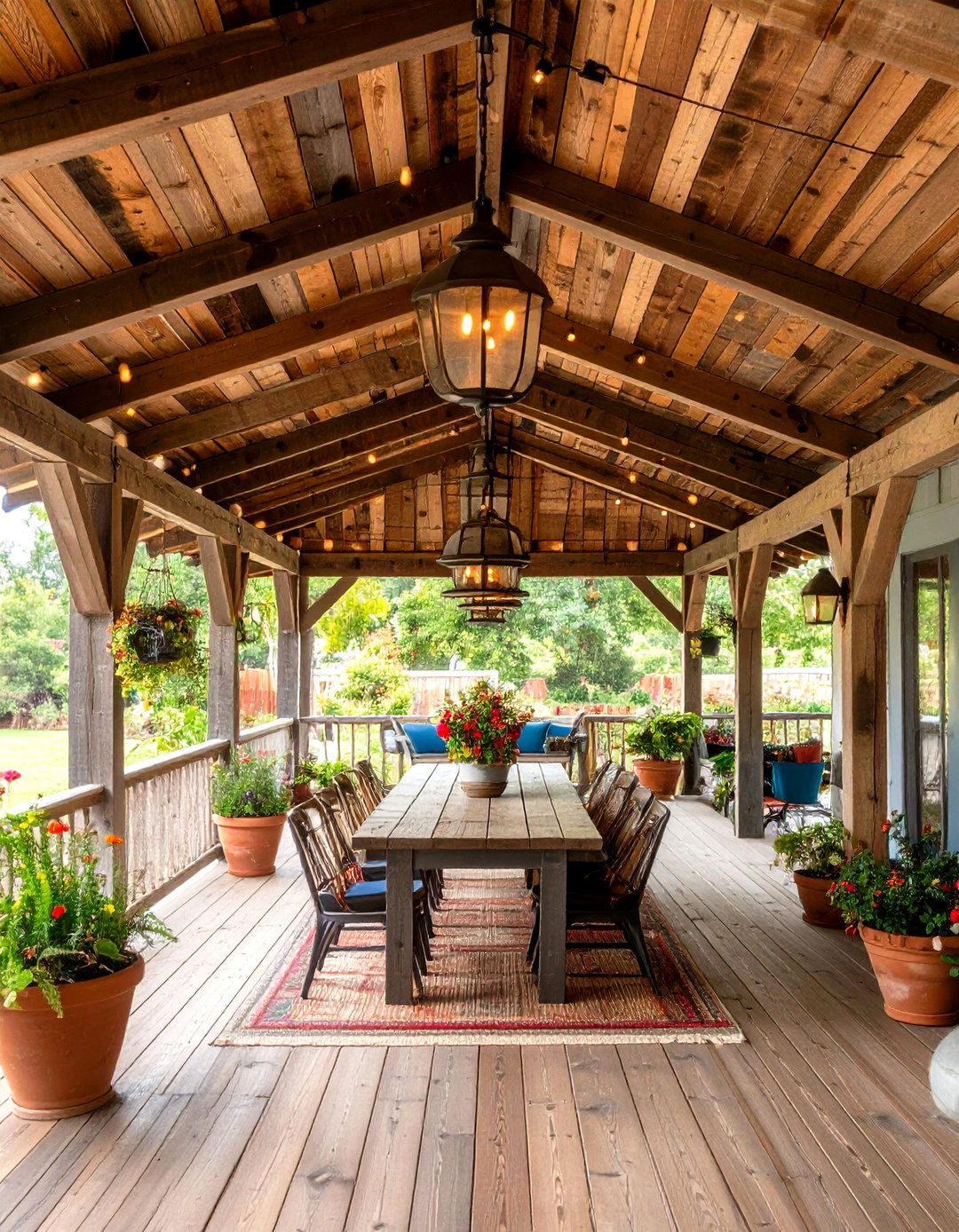 Reclaimed Barnwood Patio Ceiling - 25 patio ceiling ideas