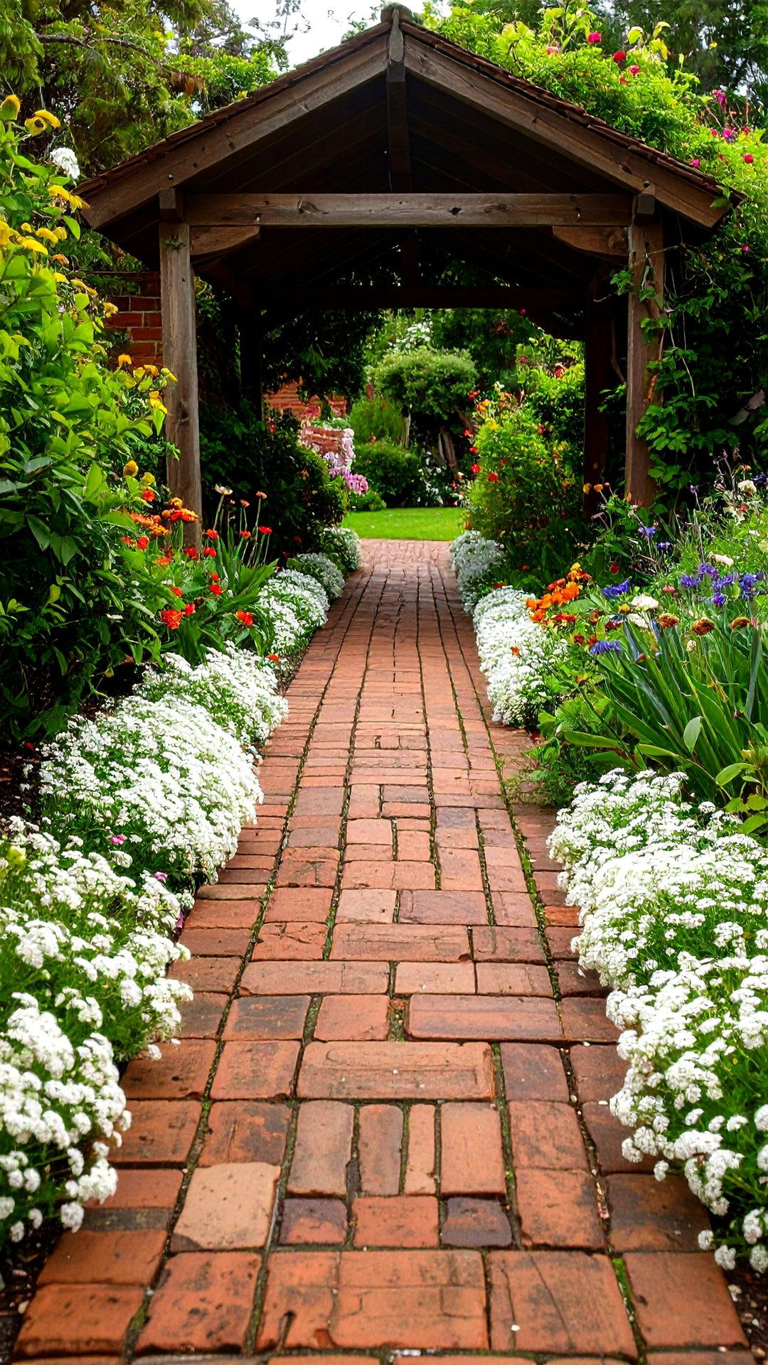Reclaimed Brick Cottage Path - 25 brick landscaping ideas