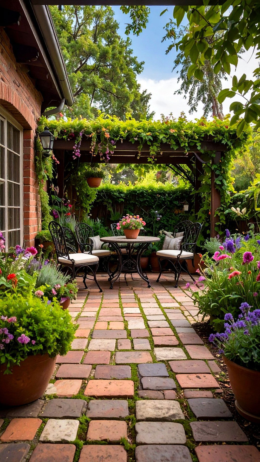Reclaimed Brick Patio for Authentic Old World Charm - 25 brick patio ideas