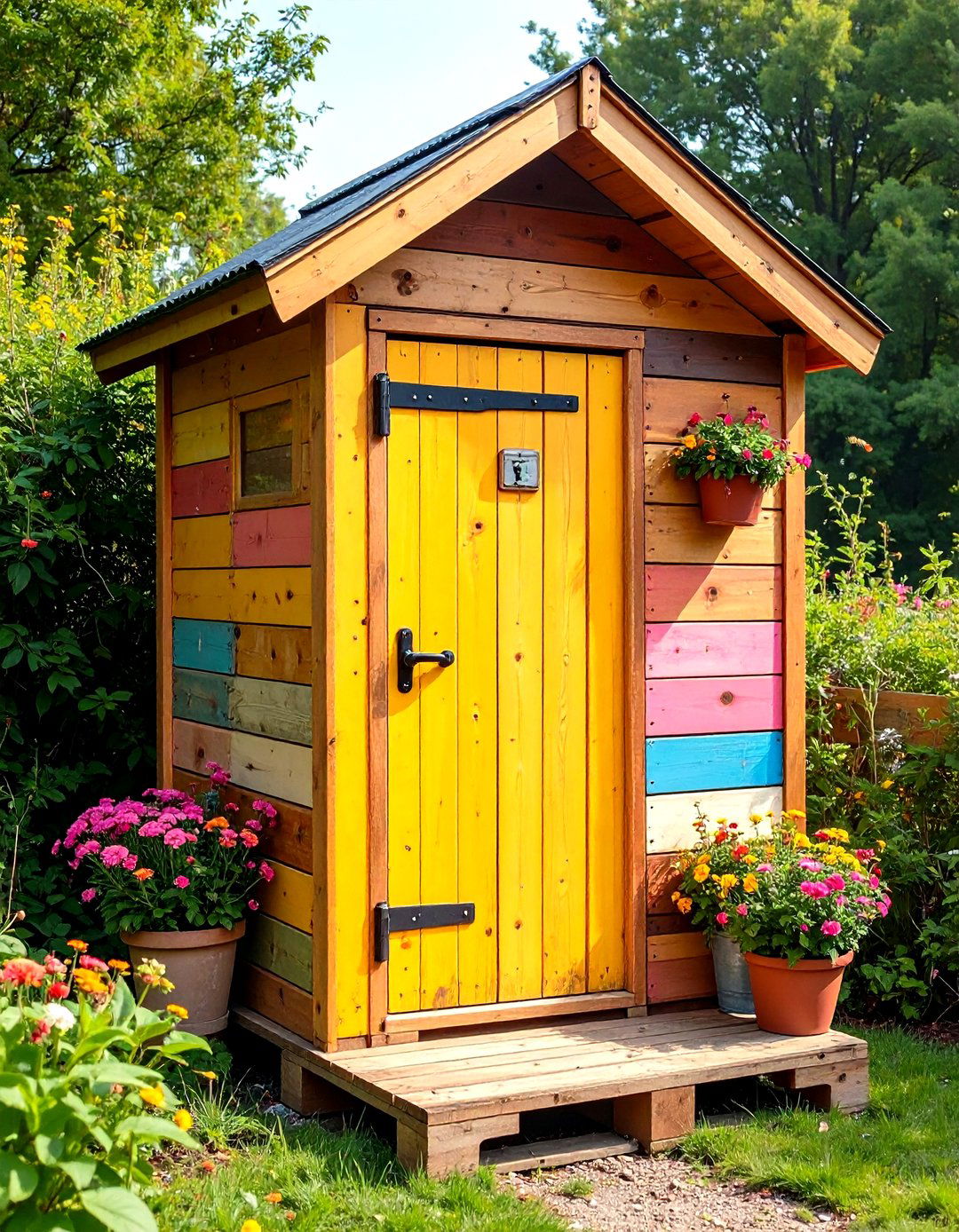 Reclaimed Pallet Budget Outhouse - 25 outhouse design ideas