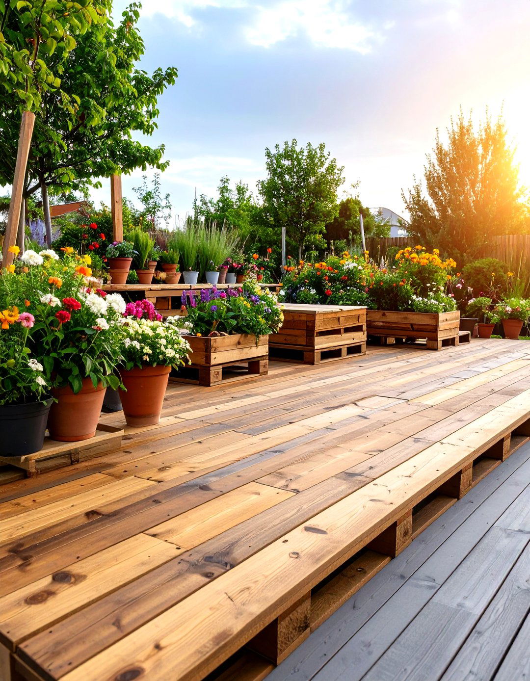 Reclaimed Pallet Wood for Eco Chic Decks - 25 deck flooring ideas