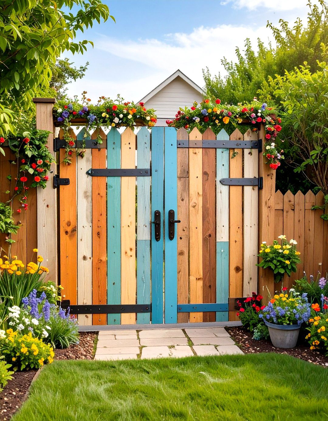 Reclaimed Shipping Pallet DIY Fence Gate - 25 Fence Gate Ideas