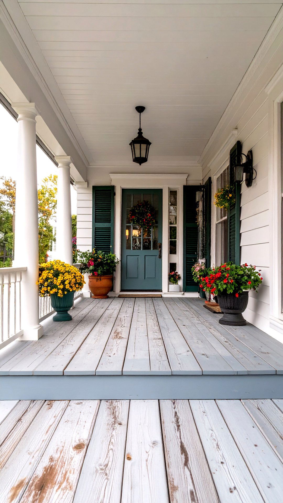 Reclaimed Wood Flooring Adds Story Rich Character - 25 colonial front porch ideas