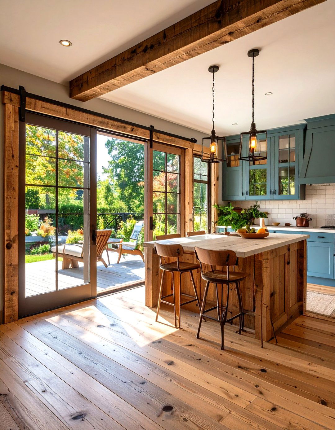 Reclaimed Wood Frame Patio Door for Rustic Warmth - 25 patio door ideas