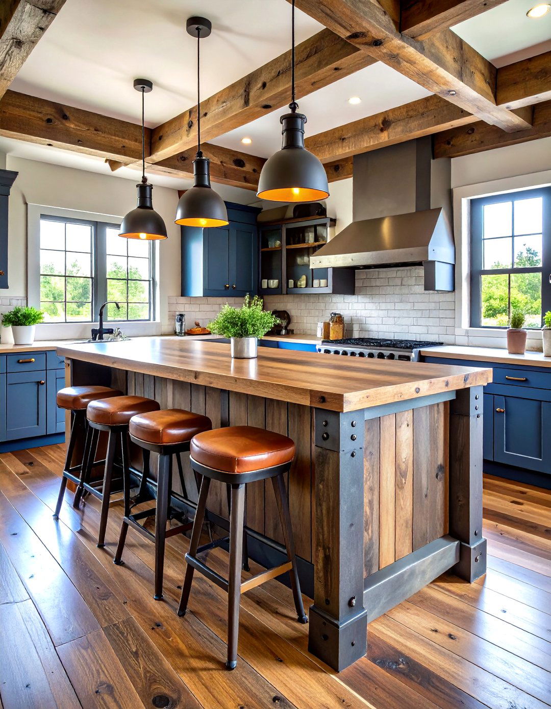 Reclaimed Wood Rustic Breakfast Bar - 25 breakfast bar ideas
