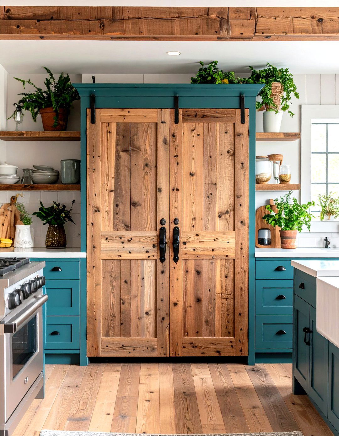 Reclaimed Wood - 25 pantry door ideas