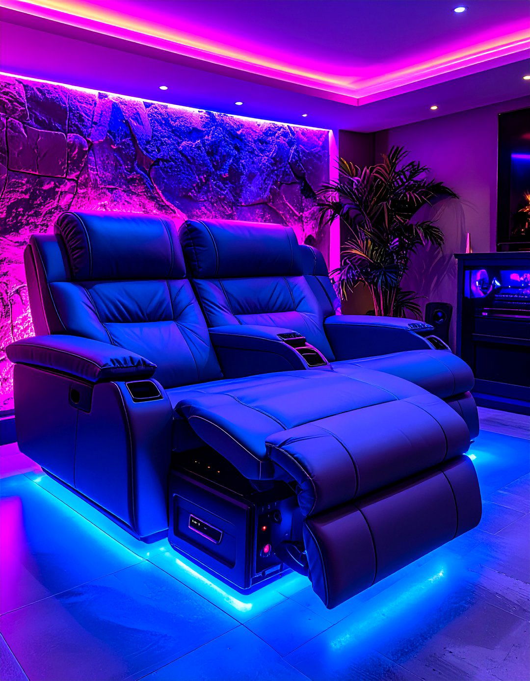 Reclining Loveseat With Center Console - 25 man cave seating ideas