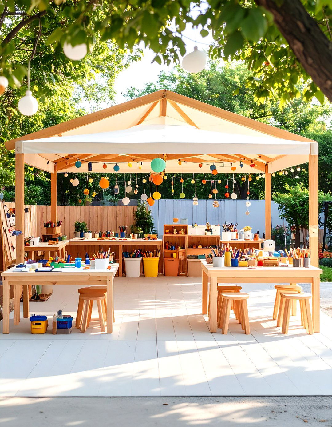 Recycled Art and Craft Station - 25 eyfs outdoor area ideas