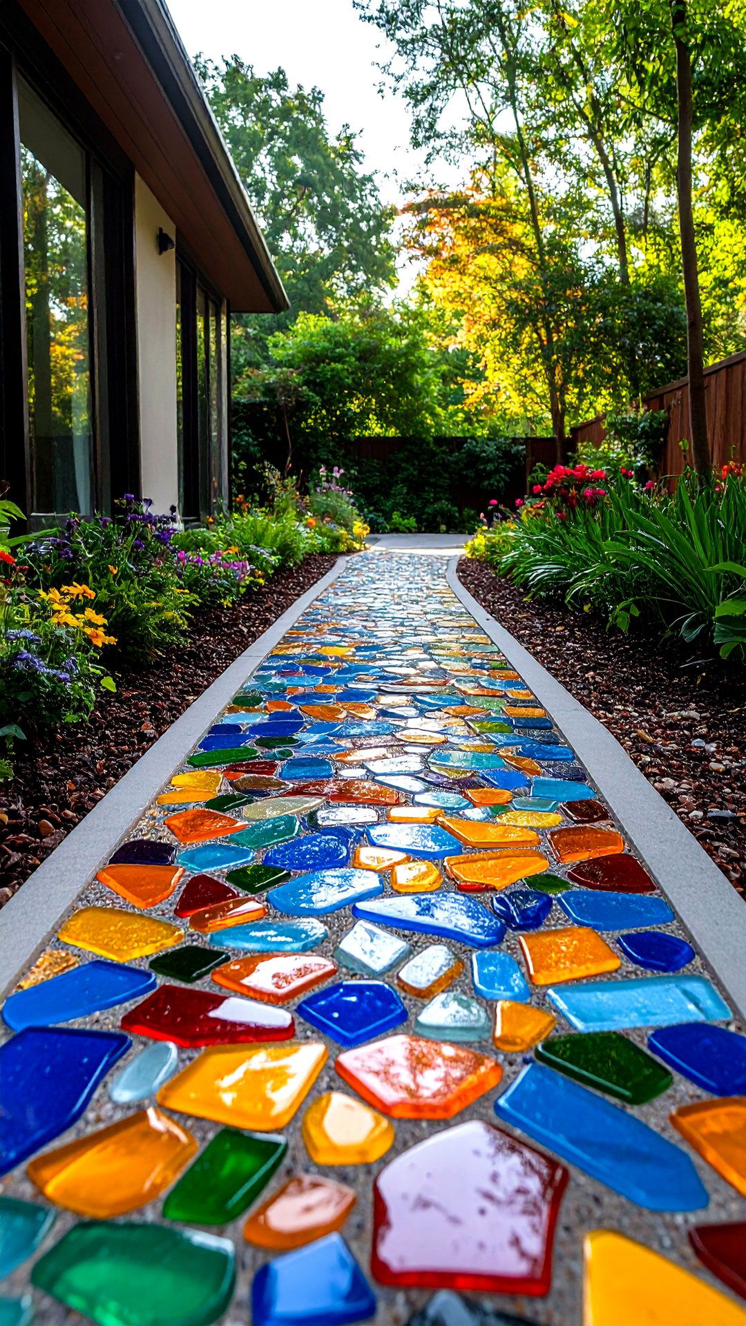 Recycled Glass Eco Concrete Walkway - 25 concrete walkway ideas