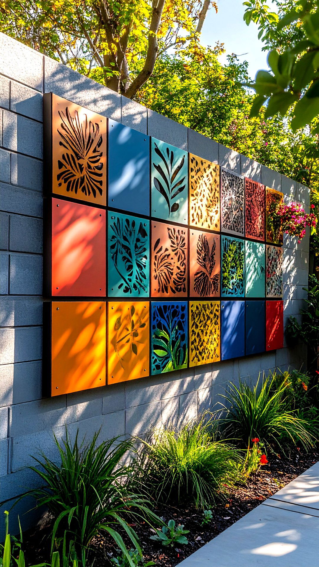 Recycled Metal Art Garden Wall Panels - 25 garden wall ideas