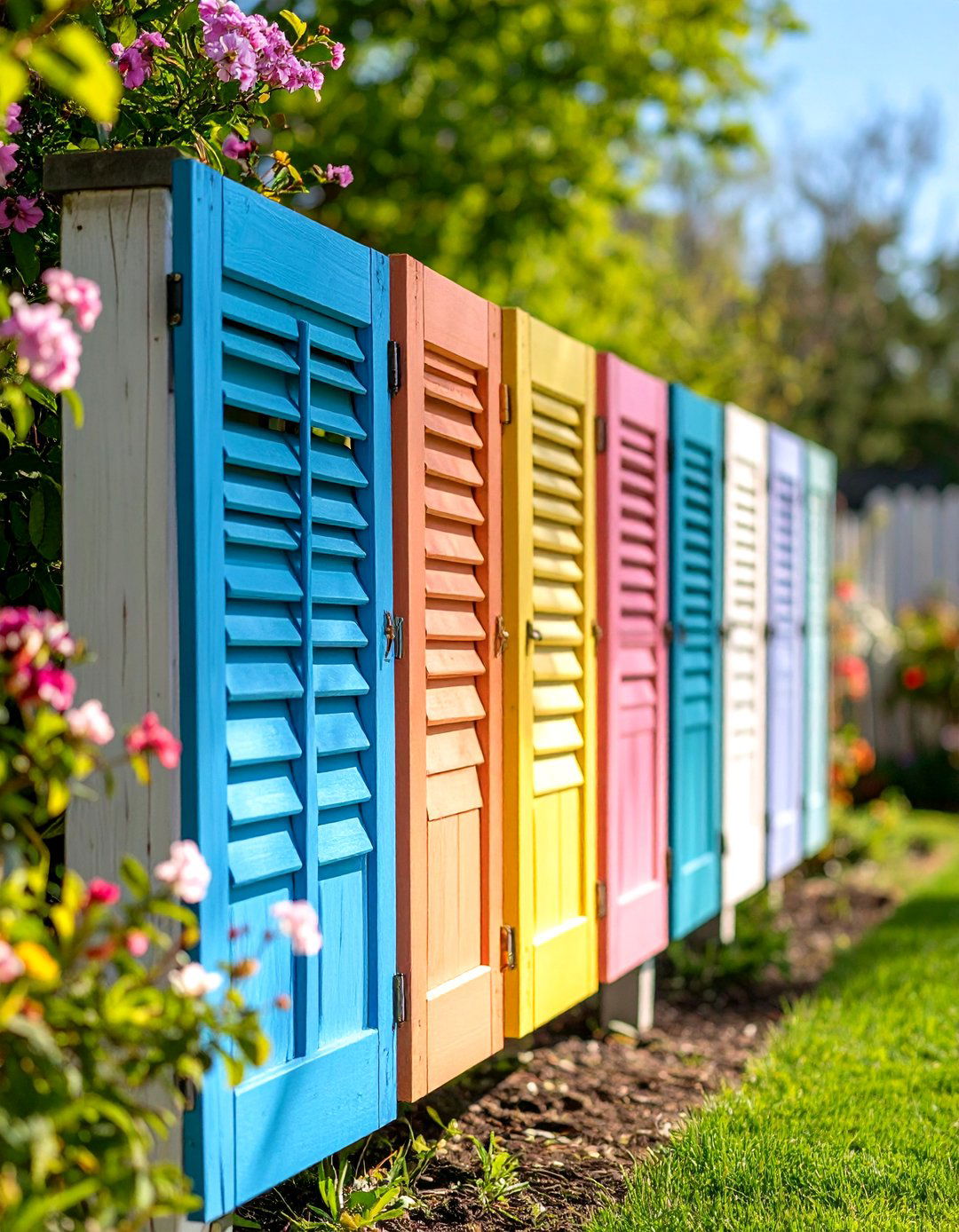 Recycled Shutter Privacy Screen - 25 outdoor privacy screen ideas
