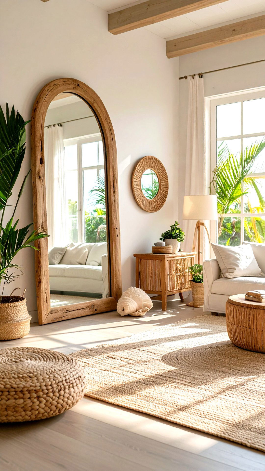 Reflect Light With Thoughtful Mirrors - 25 coastal living room ideas