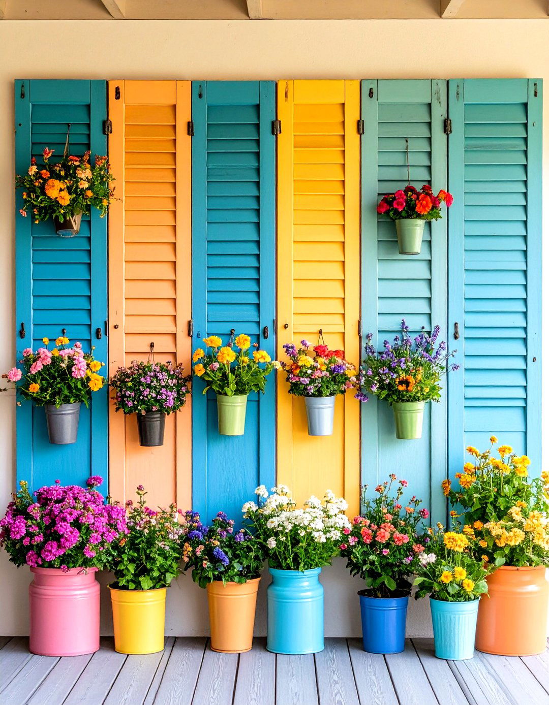 Repurposed Shutter Outdoor Wall Decor Frame - 25 outdoor wall decor ideas