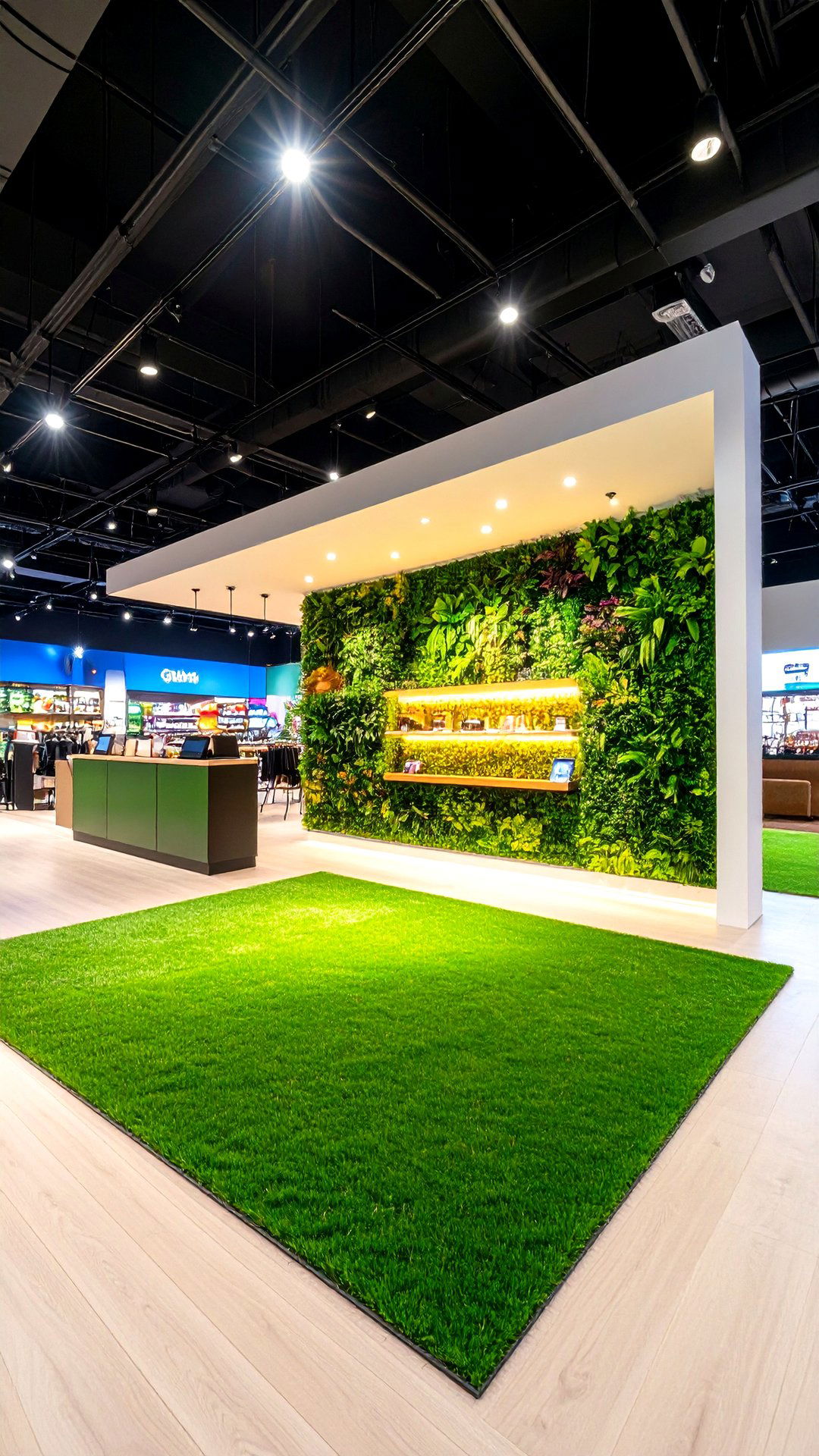Retail Artificial Grass Wall Instagram Spot - 25 artificial grass wall design ideas