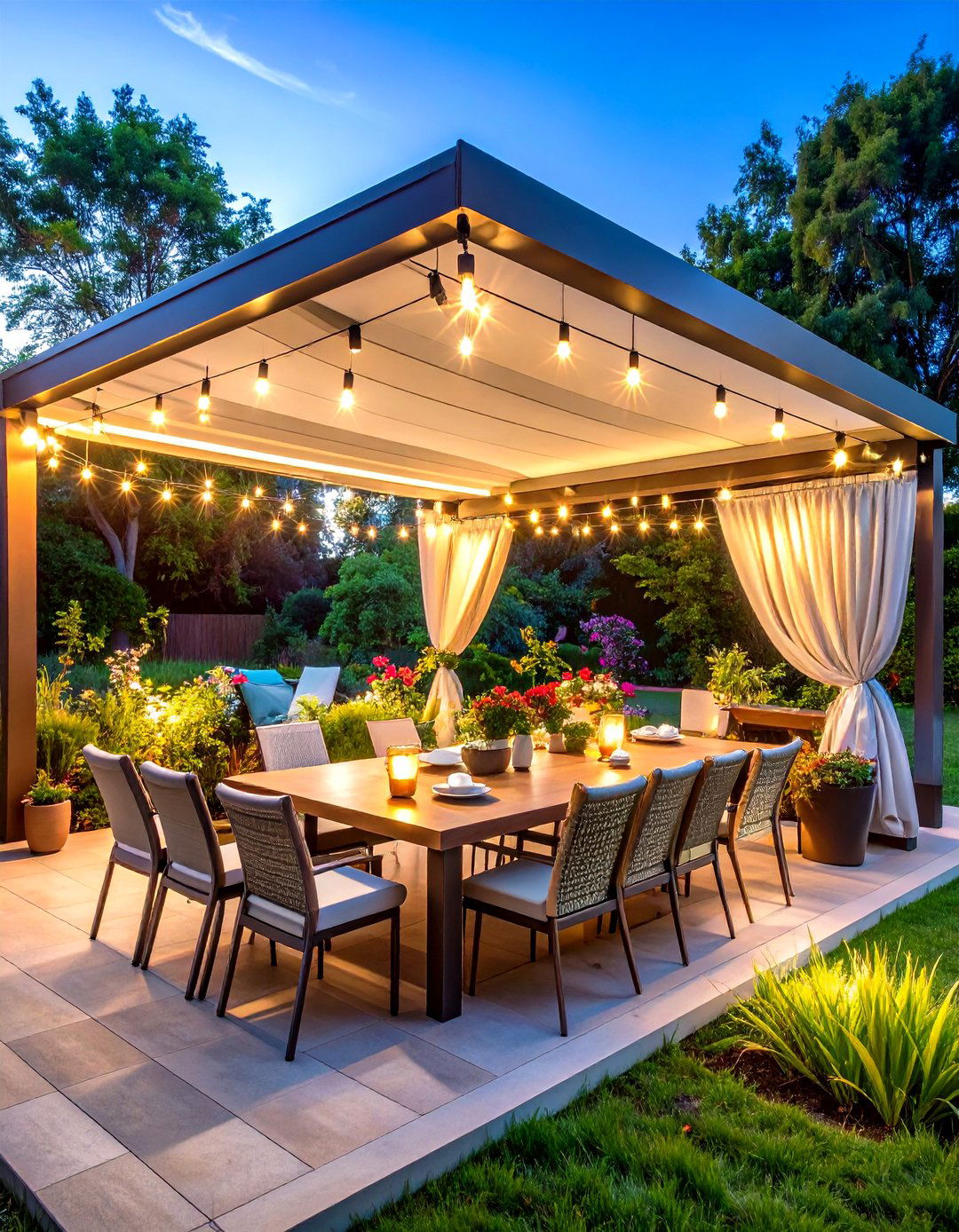 Retractable Awning Dining Terrace - 25 outdoor dining area ideas
