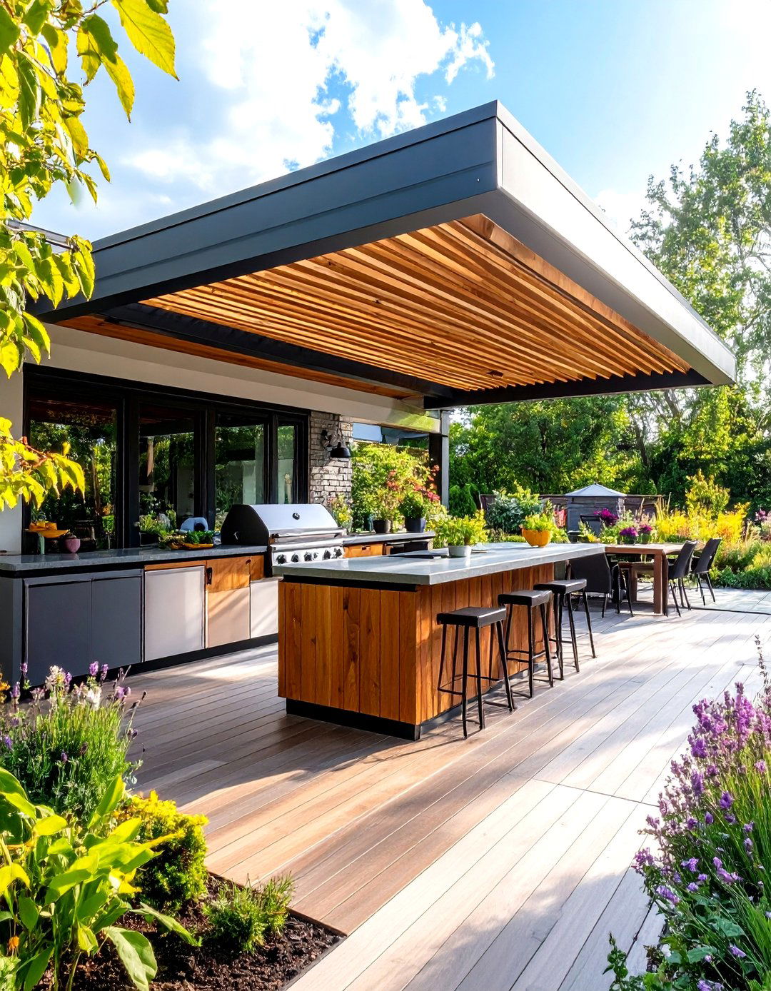 Retractable Roof Systems for Year Round Outdoor Kitchens - 25 outdoor kitchen designs