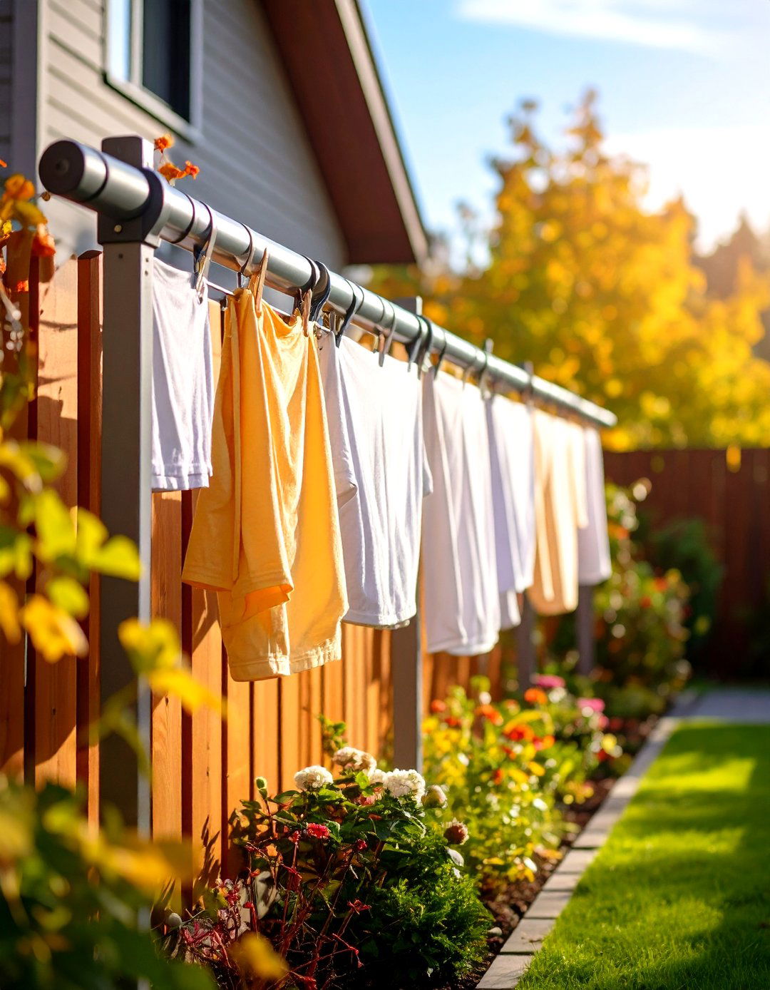 Retractable Wall Mounted Clothesline That Disappears When Youre Done - 25 outdoor clothesline ideas