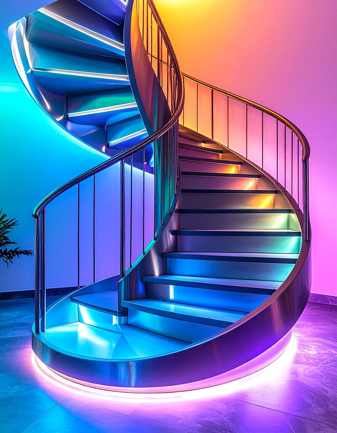 Ribbon Like Spiral Statement - 25 open staircase ideas