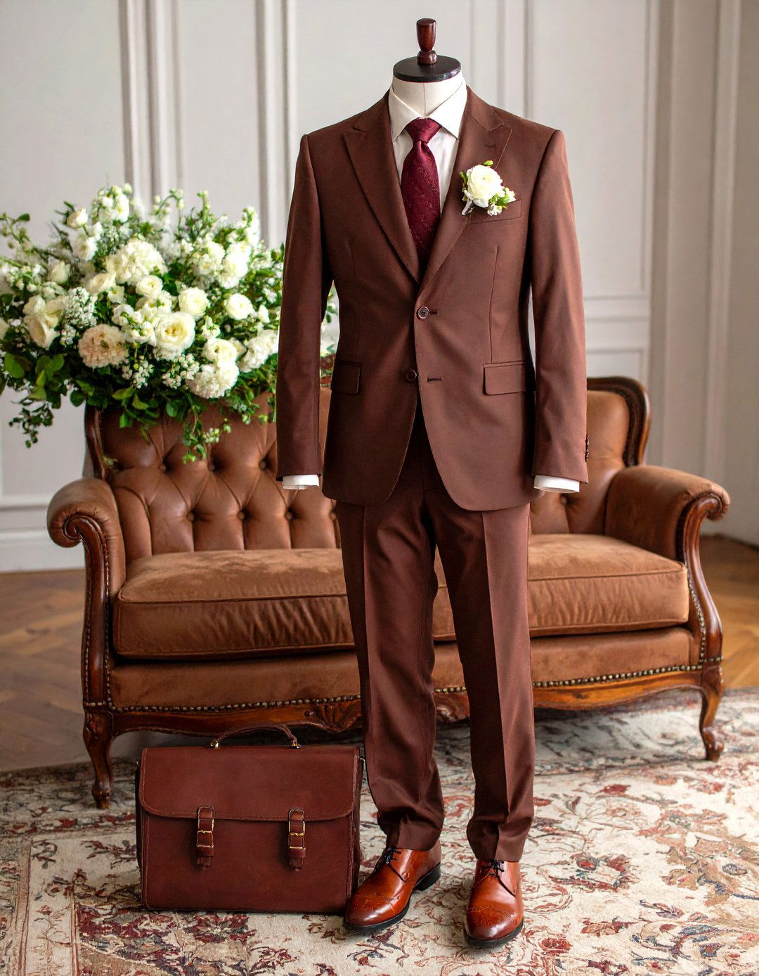 Rich Chocolate Brown Mens Wedding Outfit - 25 men's wedding outfit ideas