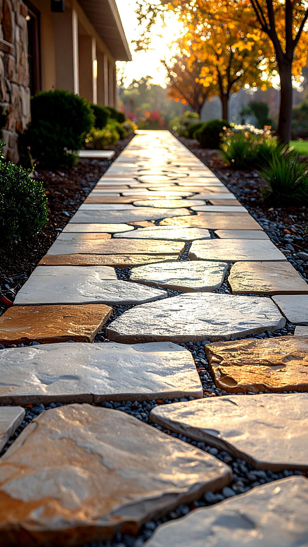 Rock Salt Finish Concrete Walkway - 25 concrete walkway ideas