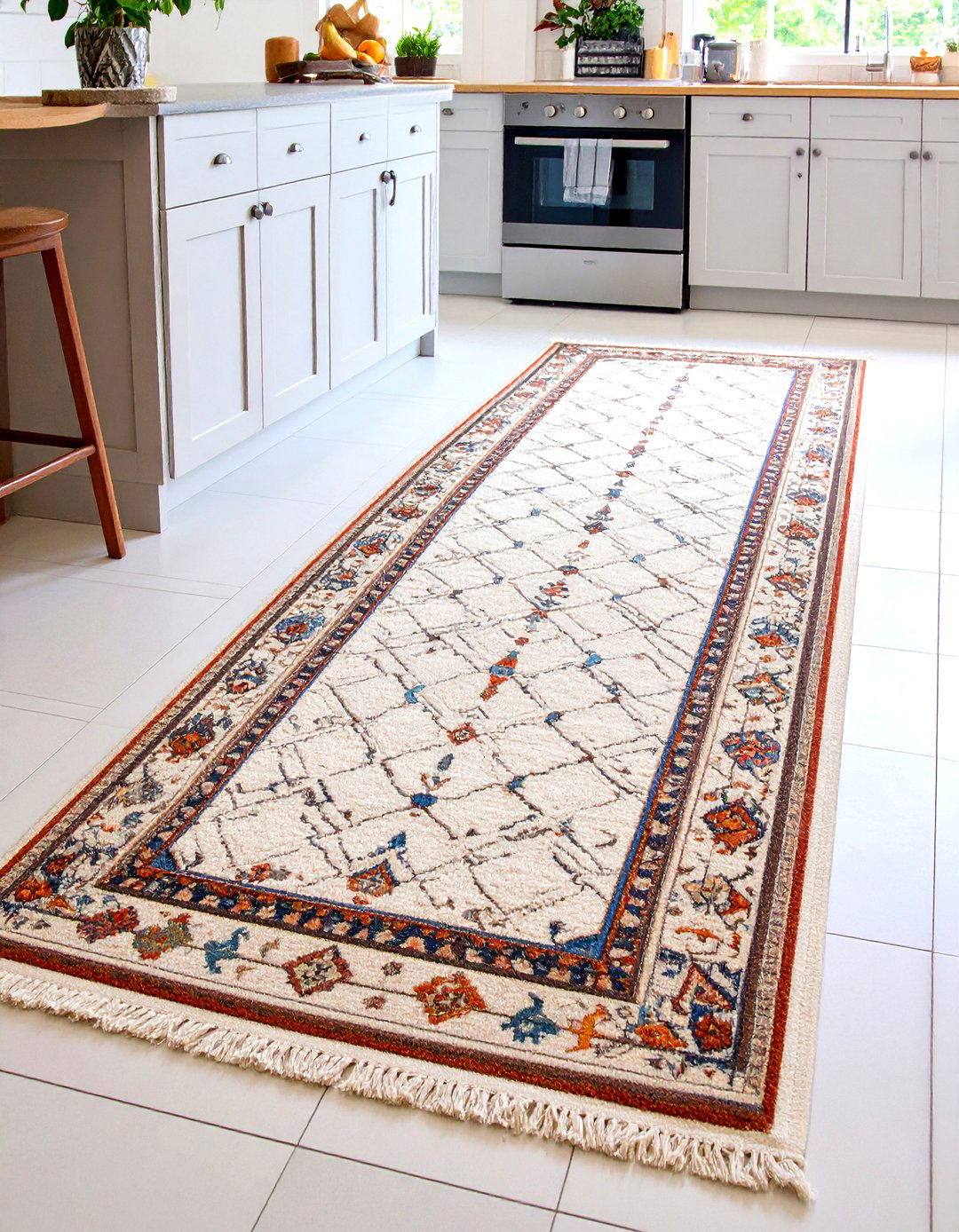 Roll Out a Plush Kitchen Rug for Underfoot Comfort - 25 cozy kitchen ideas