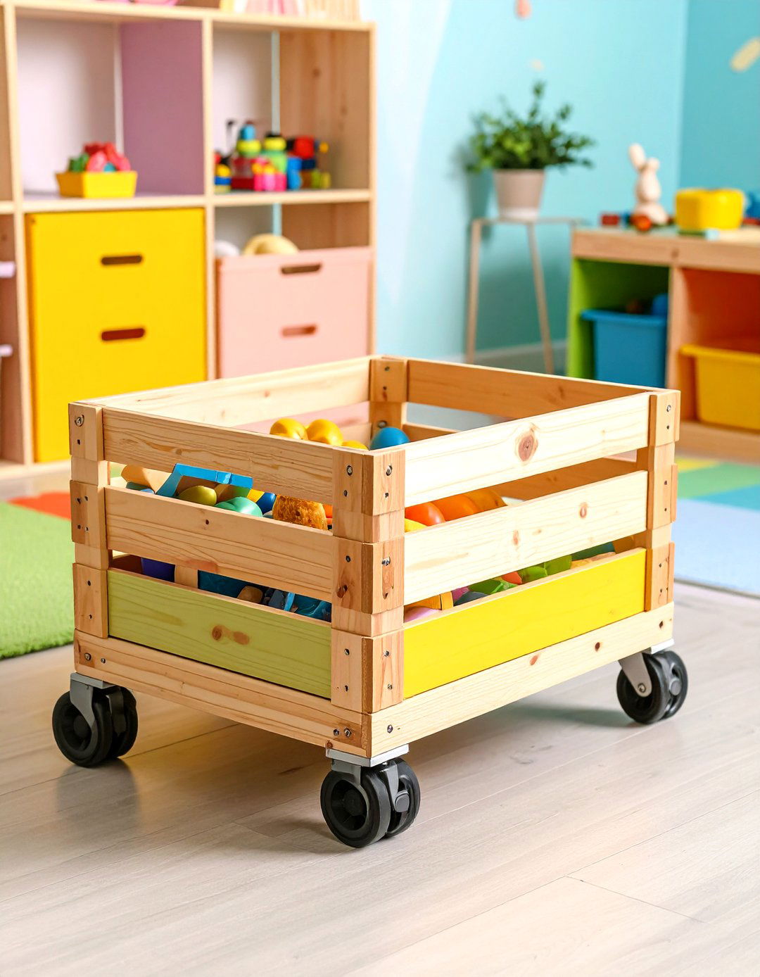 Rolling Pallet Storage Crate - 25 pallet furniture ideas