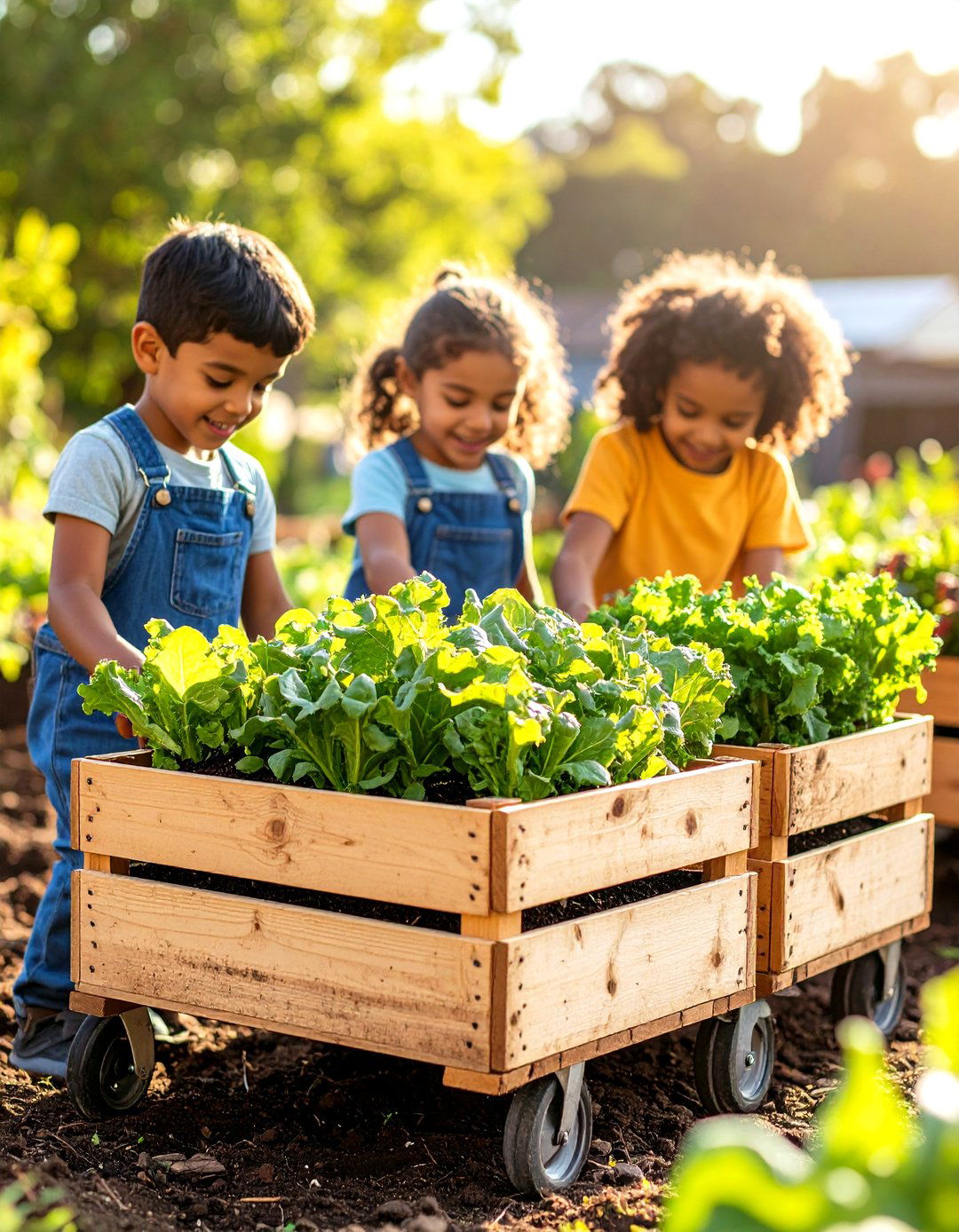 Rolling Planter Carts - 25 nursery garden ideas