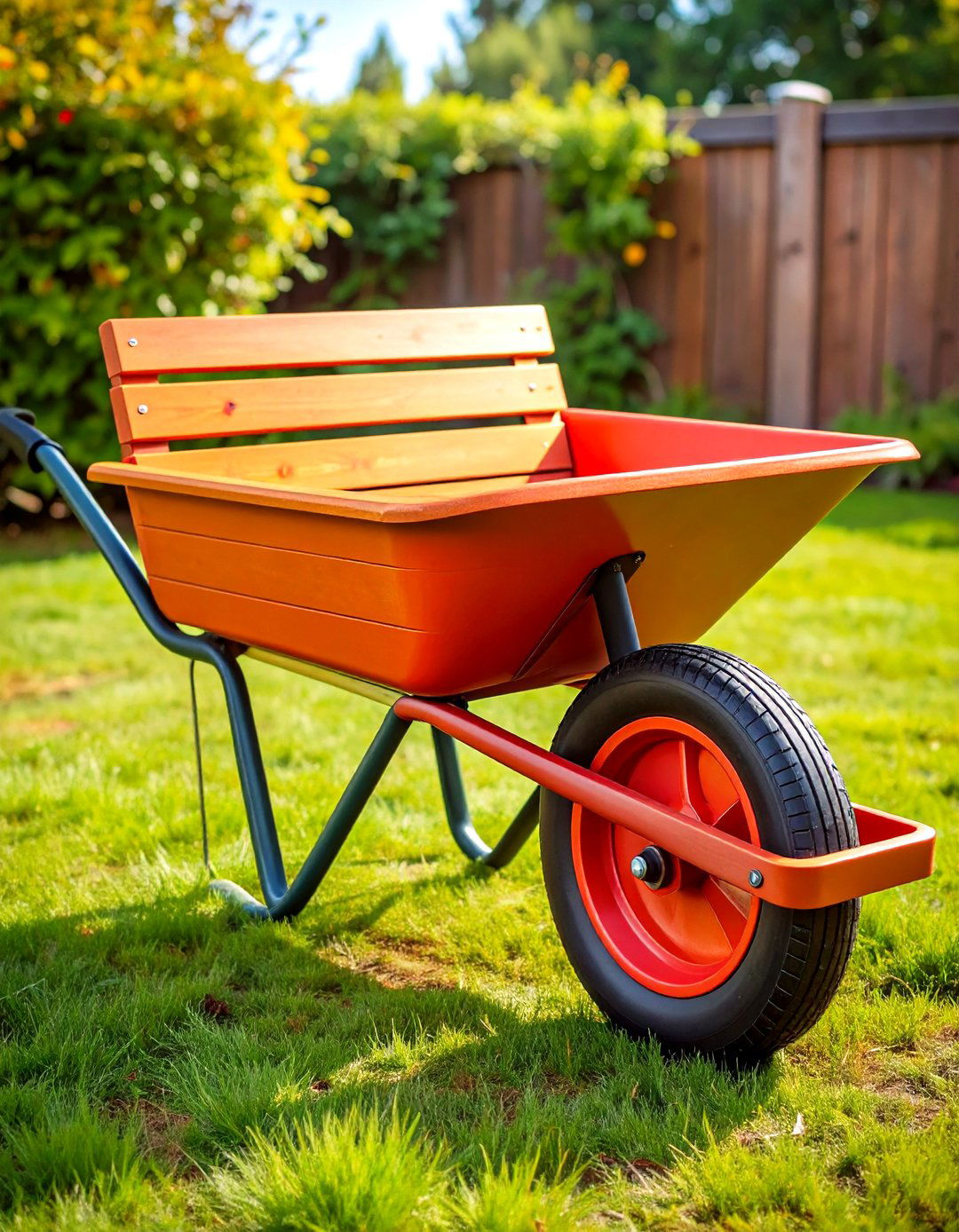 Rolling Wheelbarrow Bench Seat - 25 old wheelbarrow ideas