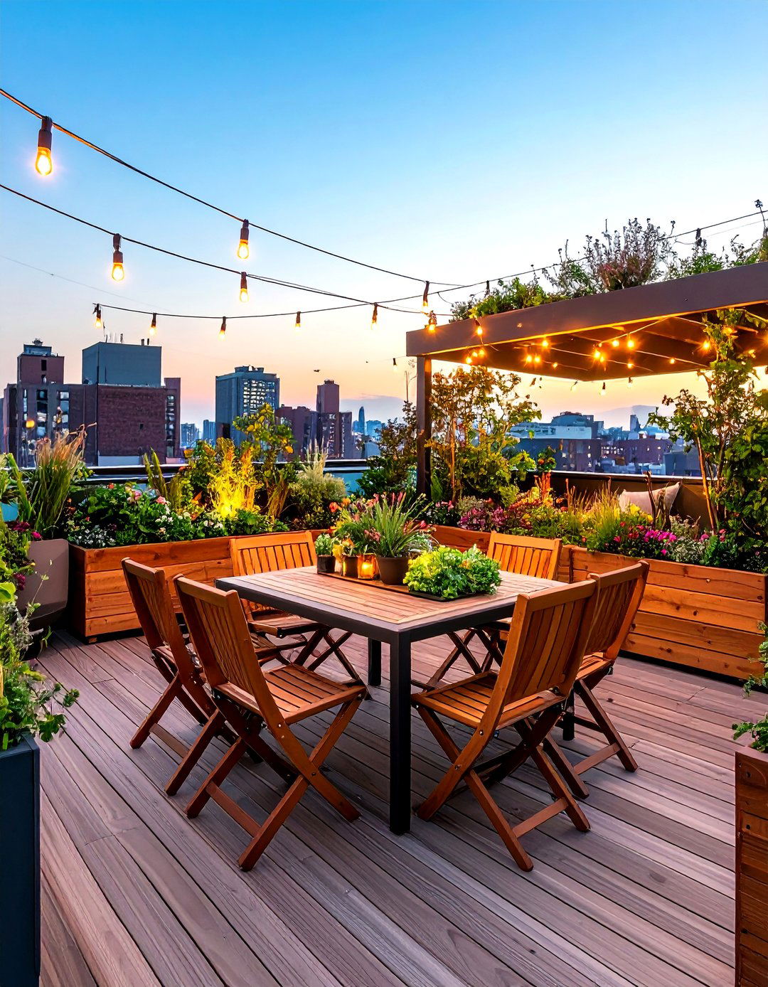 Rooftop Garden Dining Oasis - 25 outdoor dining area ideas