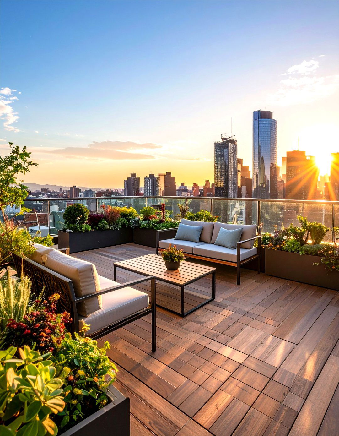 Rooftop Patio Deck for Skyline Sunsets - 25 patio deck ideas