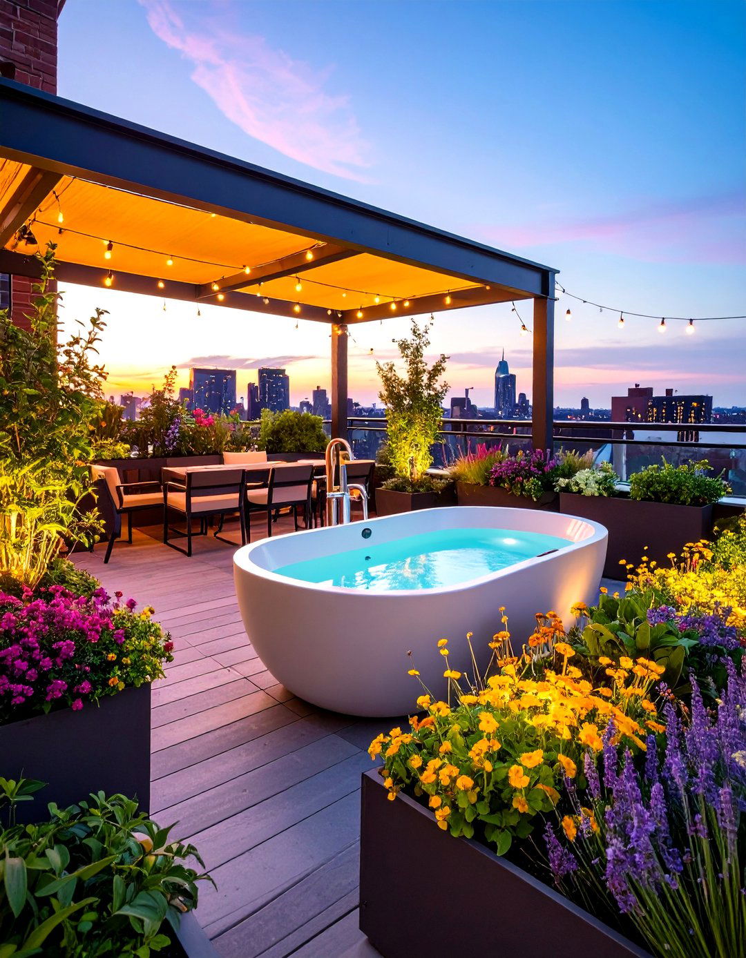 Rooftop Terrace Oasis - 25 outdoor bathroom ideas