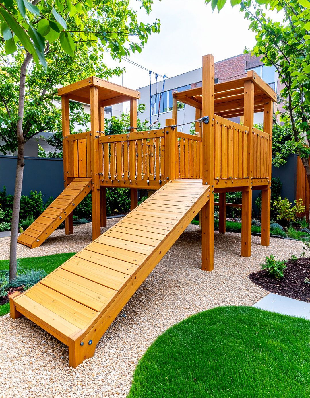 Rope Bridge Adventure Catio - 25 outdoor catio ideas