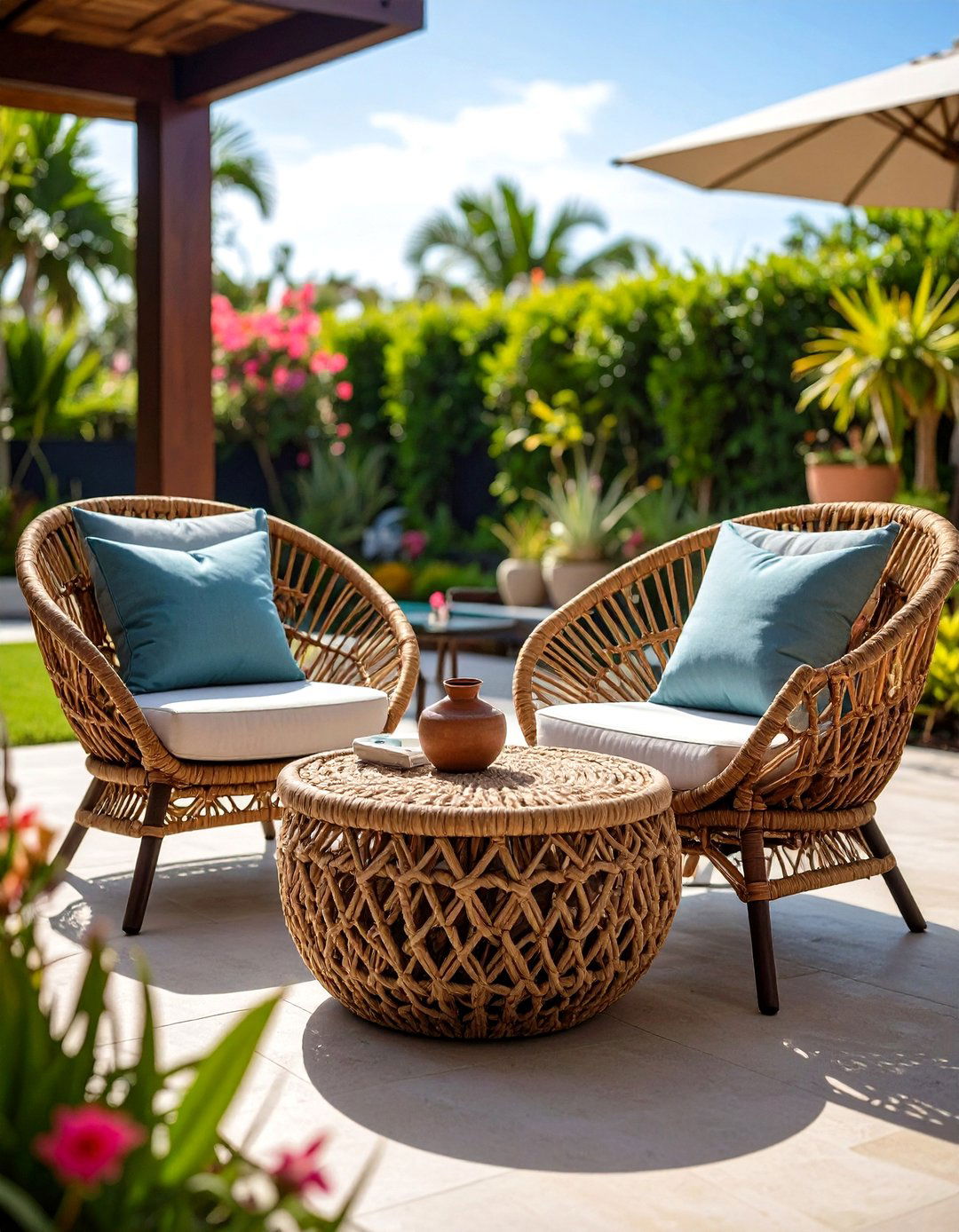 Rope Woven Outdoor Furniture Lounge Chairs with Breezy Texture - 25 outdoor furniture ideas