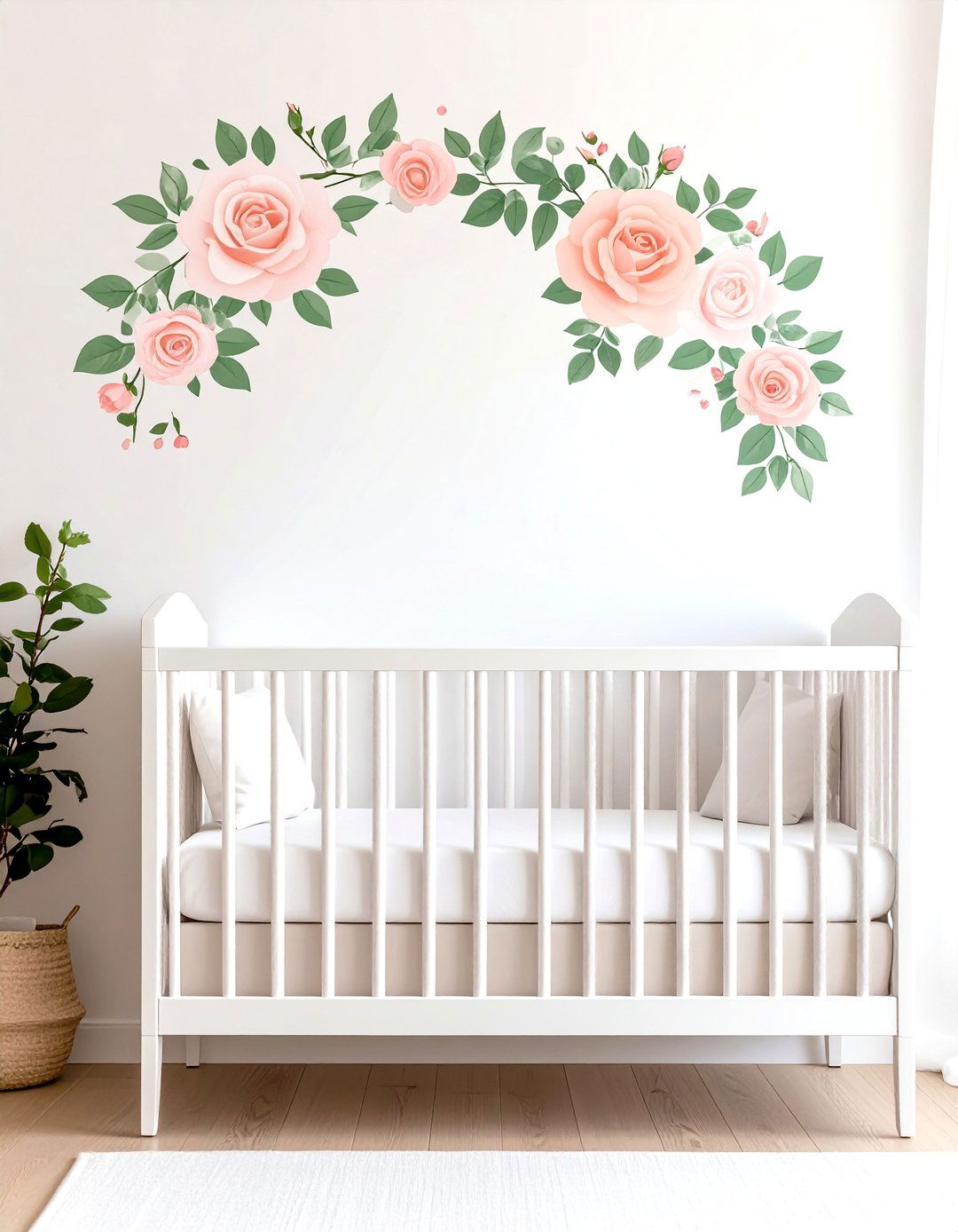 Rose Garden Trellis Decal Nursery Backdrop - 25 floral nursery ideas