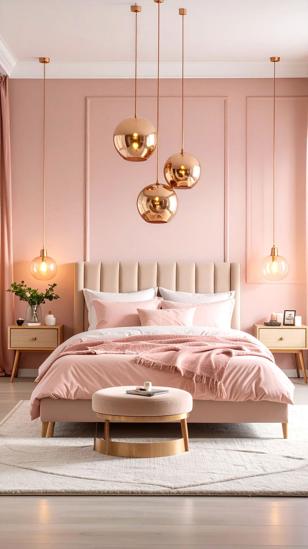 Rose Gold Lighting Fixtures - 25 blush pink bedroom ideas
