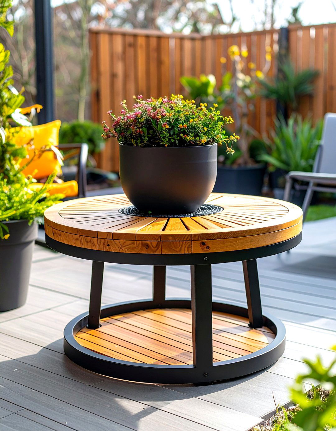 Rotating Lazy Susan Plant Stand - 25 outdoor plant stand ideas
