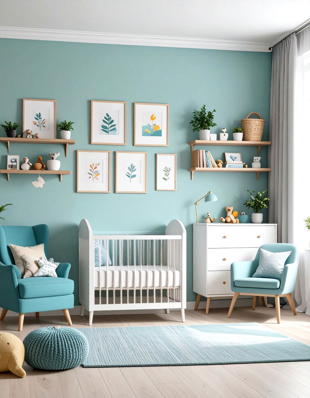 Rotating Photo Ledge for Art and Memories - 25 nursery wall decor ideas