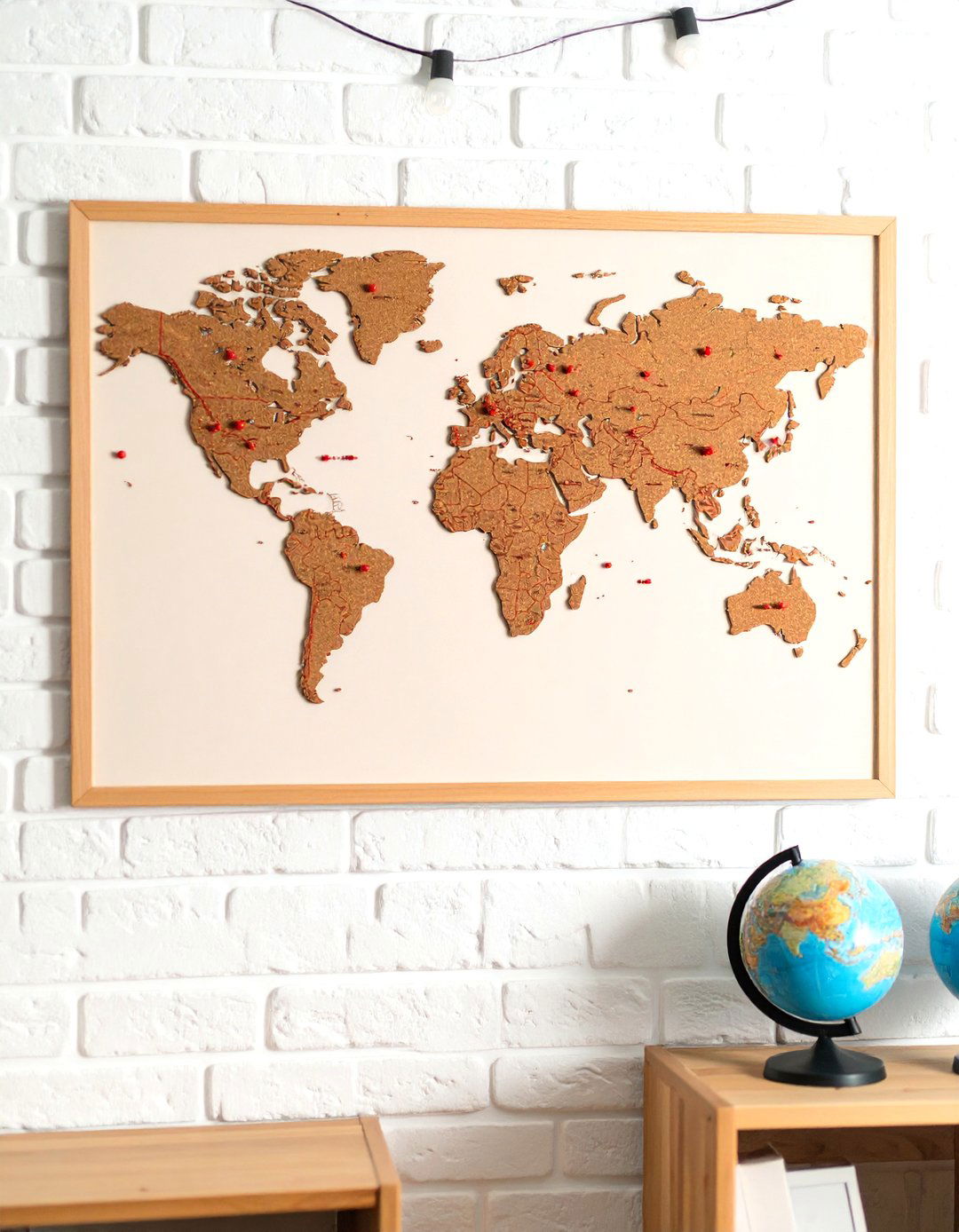 Ruby Embroidered Travel Map Charting Shared Adventures - 25 40th wedding anniversary gift ideas
