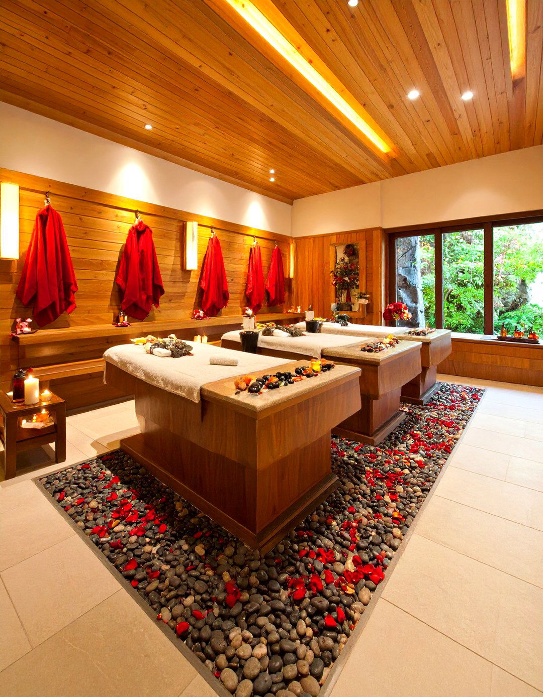 Ruby Infused Spa Retreat Featuring Red Jasper Stones - 25 40th wedding anniversary gift ideas