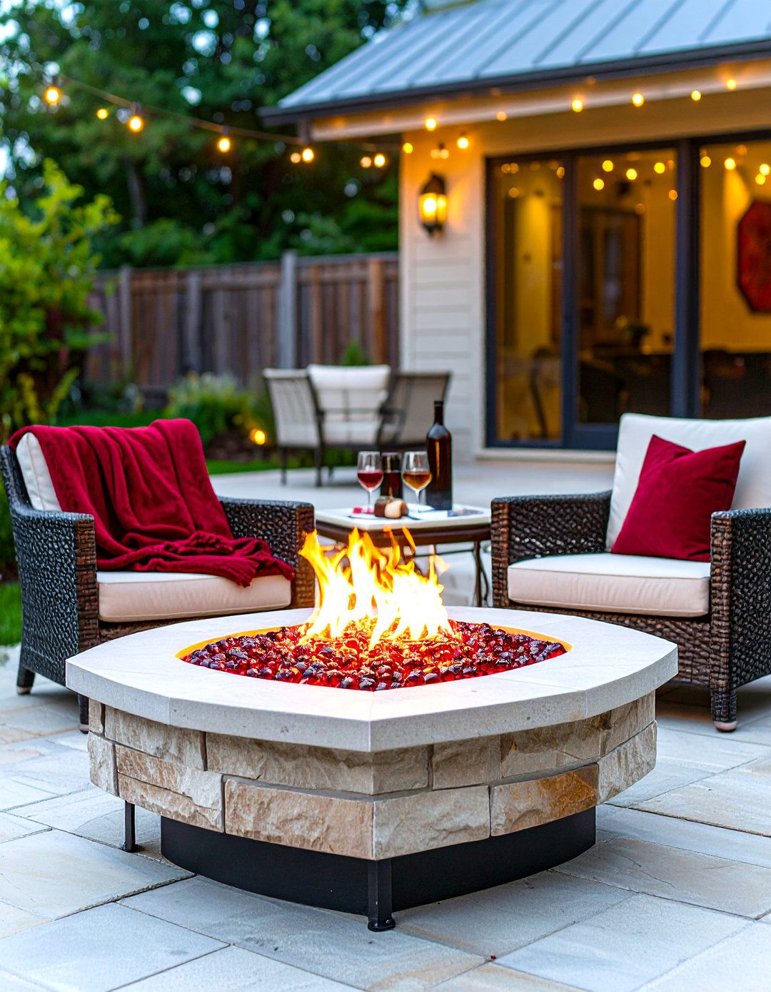 Ruby Lighted Outdoor Fire Pit for Cozy Evenings - 25 40th wedding anniversary gift ideas