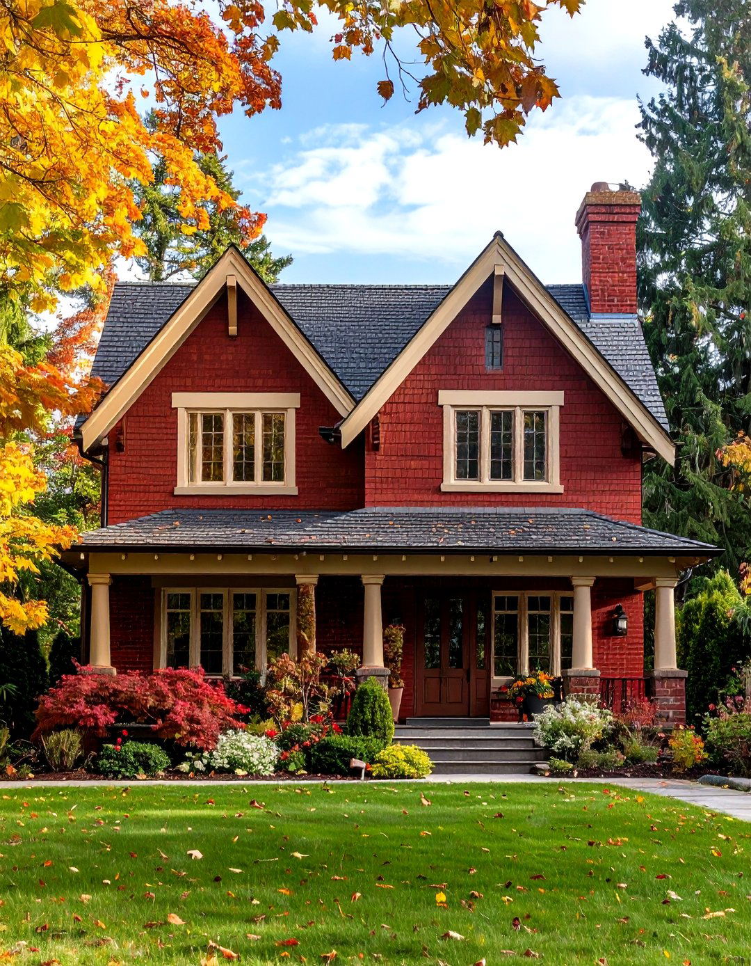 Ruby Red Makes Traditional Architecture Pop - 25 exterior house colors & inspiration