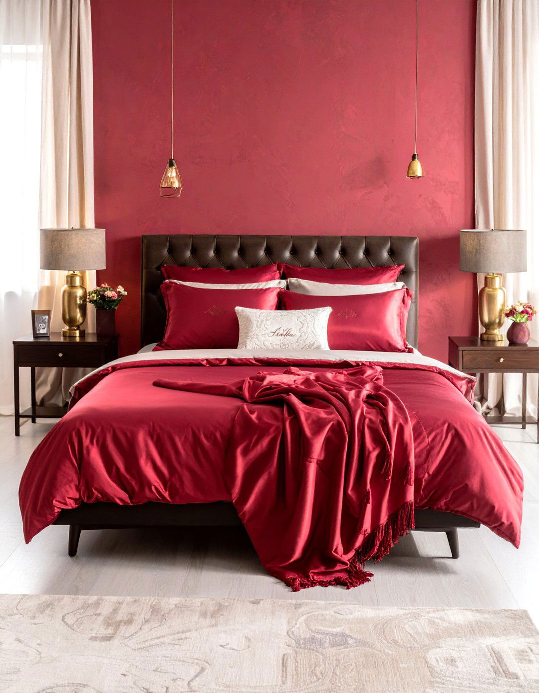 Ruby Red Silk Bedding Upgrade for Luxurious Rest - 25 40th wedding anniversary gift ideas