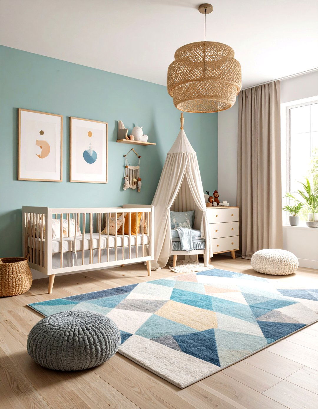 Rug Forward Renter Friendly Approach - 25 dark green nursery ideas