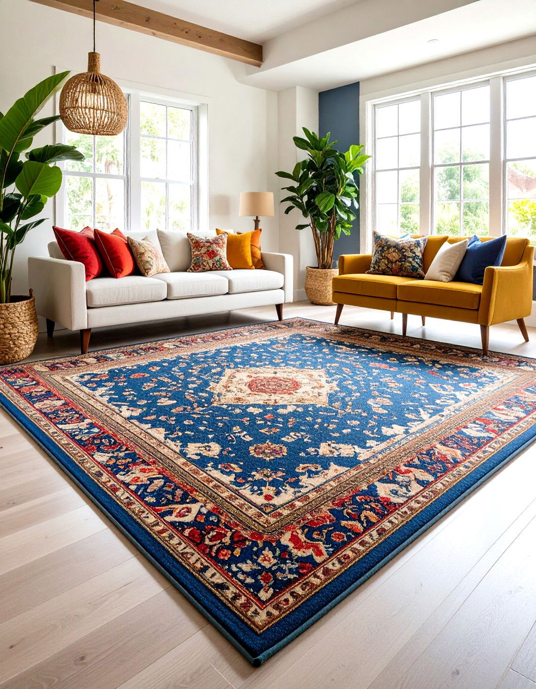 Rug Zones Define Work and Rest in Office Guest Room - 25 office guest room ideas