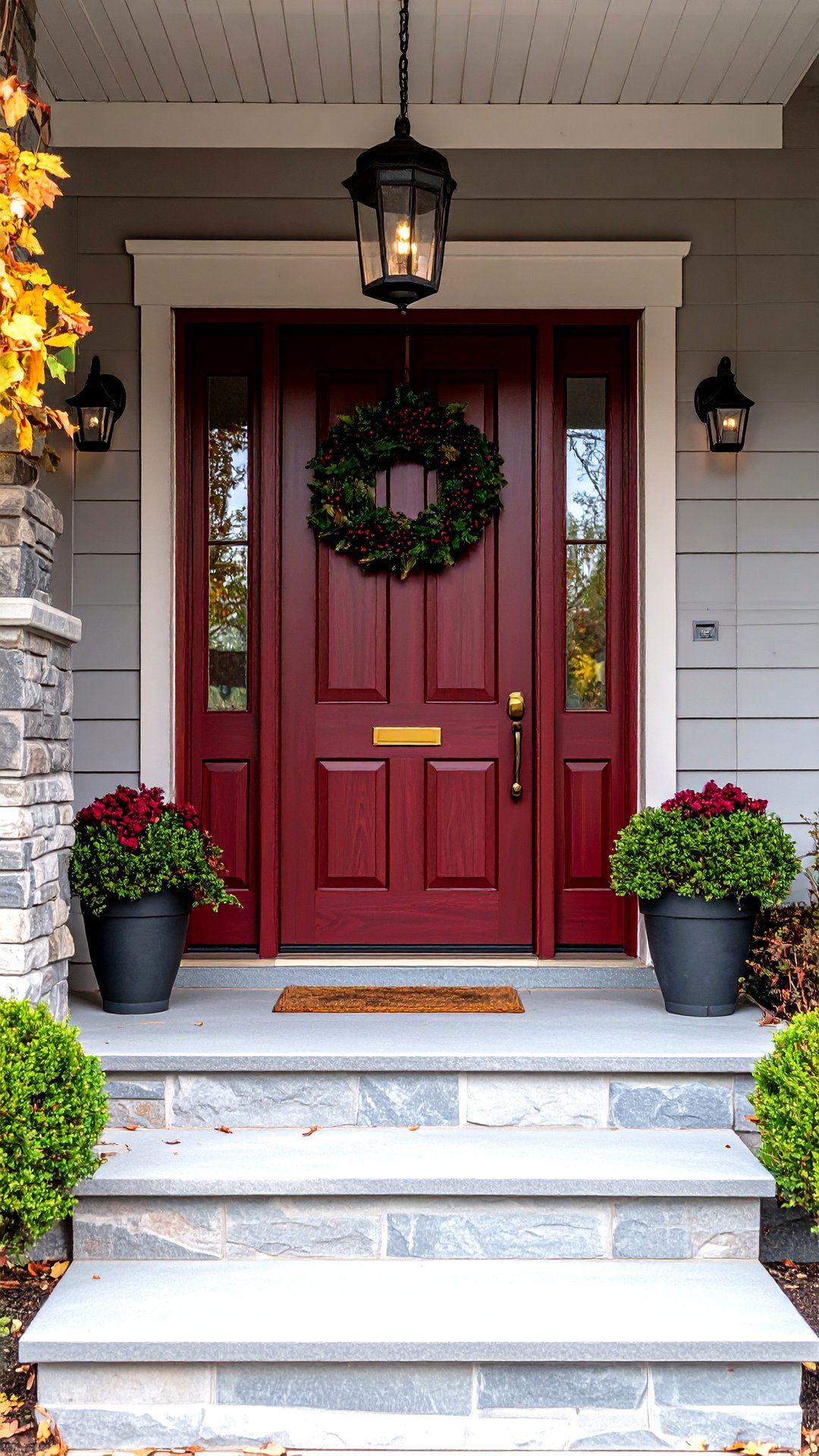 Rumors Burgundy Cedar Front Door - 25 cedar front door colors ideas
